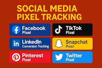 setup tik tok, linkedin tag, pinterest, reddit, twitter, snapchat pixel tracking