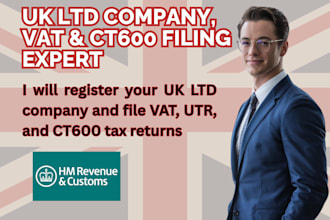 register your UK ltd, file vat, utr, and ct600 tax returns