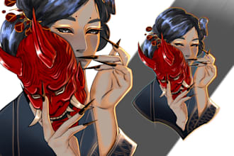 design custom japanese tattoo stencil in neo traditional style