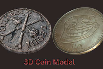 create a custom 3d bas relief coin model for cnc, 3d printing, or engraving