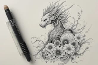 custom drawing your traditional japanese tattoo design