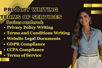 terms of service gdpr compliance privacy policy  legal copywriting nda drafting