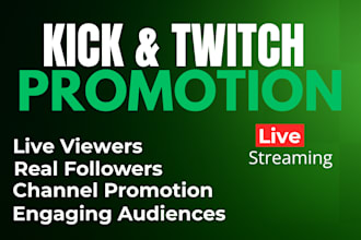 boost your twitch channel promotion, increase your live stream to bring viewer