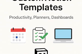 create custom notion templates for planning, productivity or business