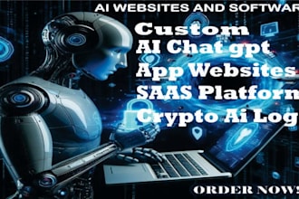 develop ai chatgpt app website saas platform and crypto ai logo