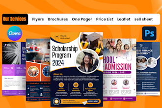 design business flyer brochure , one pager, sell sheet in canva and photoshop
