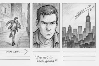 draw a profession storyboard for films, animation, commercials, comics