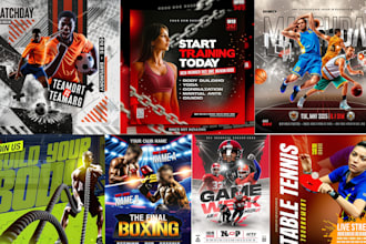 design a pro sports flyer  poster for nba ufc nhl gym sponsorship with qr code