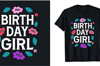 create custom floral typography tshirt design, boho, retro, handrawn text art