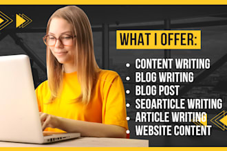 do content writing, SEO article writing, blog writing and blog post