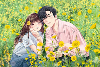 draw a anime couple, fanart, original character, and nfsw
