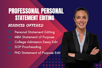 edit your law, MBA, phd, grad school personal statement or sop