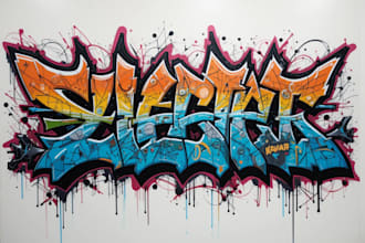 design awesome graffiti pop art font logo
