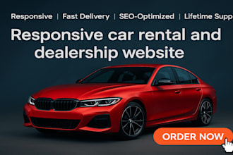 design a responsive car rental and dealership website with booking features