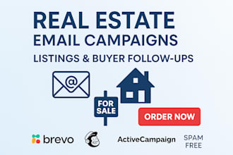 design converting email campaign for real estate listing and buyer follow up