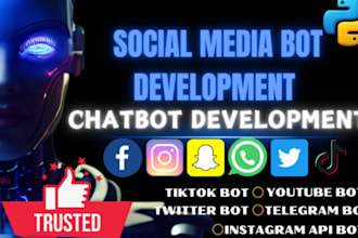develop automated tiktok bot, youtube bot, livestreaming bot, instagram bot