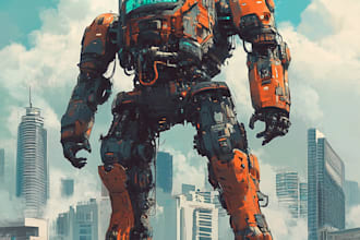 do high quality robot, mecha concepts
