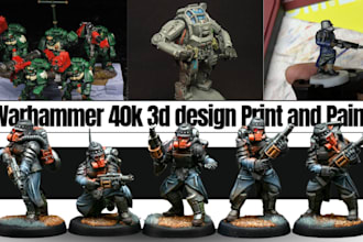 warhammer 40k, miniature, warcraft dnd charcater, aos 3d design, print and paint