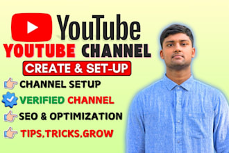 do youtube channel create and setup and logo, banner
