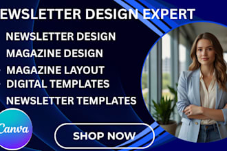 design custom canva newsletters and business cards for your brand