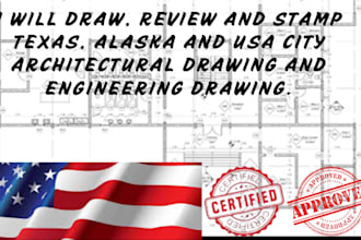 draw review, stamp texas, alaska, USA architectural drawing, engineering drawing