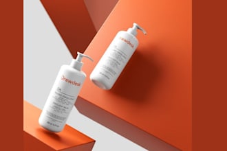 do realistic 3d rendering, mockup designs for skincare cosmetic beauty product