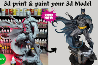 do 3d printing and painting for 3d miniature warhammer mini figure cosplay model