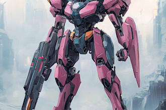 make a custom mecha illustration art in my style