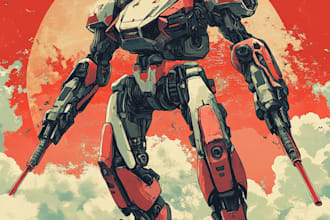 do mecha robot armor character concept for you