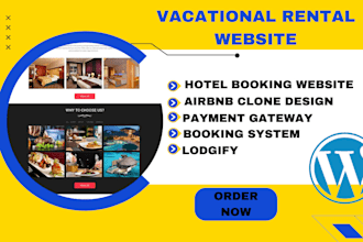 design a professional vacation rental website with booking system in  wordpress