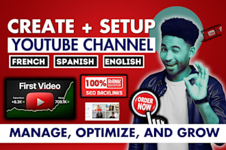 create and setup a youtube channel, upload video and channel video SEO expert