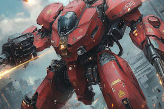 draw high quality robot, mecha concepts