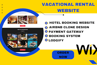build an airbnb style rental vacation booking website using wix and lodgify too