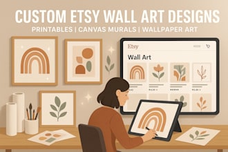 design etsy artistic printable wall art,canvas wall mural decal, art wallpaper