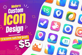 design modern custom icon, logo, favicon, instagram cover icon