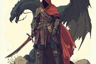 design dnd art, character fantasy illustration for dnd party