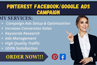 setup pinterest facebook google ads marketing campaign social media marketing