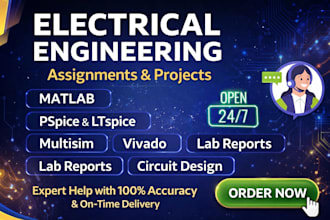 do electrical engineering matlab, ltspice, pspice, labview, lab report projects