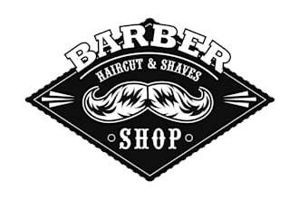 design a barber shop logo with satisfaction guaranteed