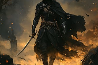 draw a unique dnd character art or dnd party art