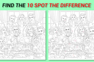 draw hidden object and spot the difference picture for amazon kdp