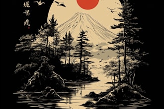 make japanese art streetwear t shirt design illustration