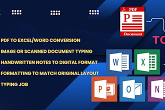 convert PDF or scanned images to excel or word