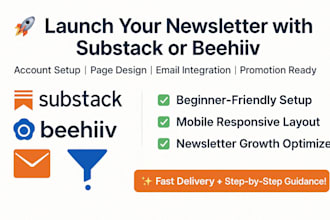 set up and promote your substack or beehiiv newsletter page