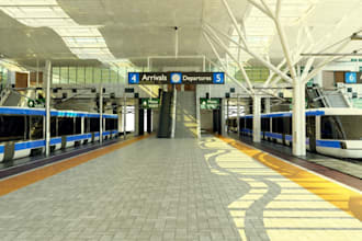 craft 3d train station,city permit, tunnels road,bridges,train park,car park,cgi