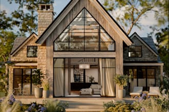 craft 3d building with unique design,3d valley house,landscape,site plan,3ds max