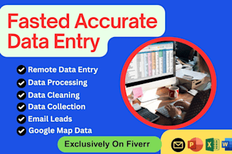 do data entry, data collection, data processing, data cleaning, google map data