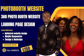 360 photo booth website, party rental, photo booth website with booking feature