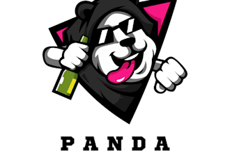 design awesome panda mascot logo