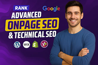 do on page SEO, technical fix for shopify, wordpress, wix website